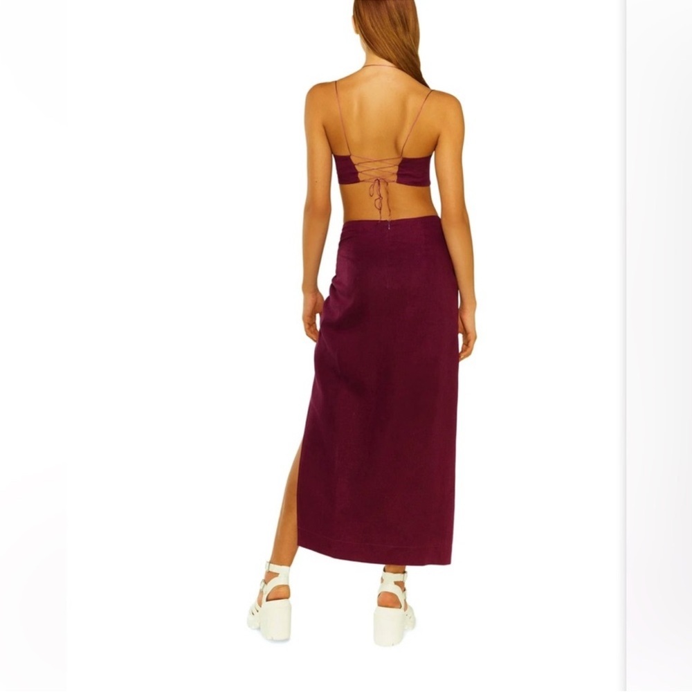Lisa Maree plum linen skirt set XS - Picture 3 of 3